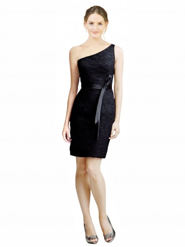 Noir Trapèze Dentelle Courte Robes demoiselle d'honneur / Robes de cocktail Pas Chre
