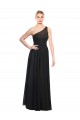 Noir Trapèze Tulle Longue Robes demoiselle d'honneur Pas Chère