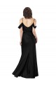 Noir Trapèze Épaule Dénudée Satiné Soyeux Longue Formelles Robes demoiselle d'honneur / Robes de soirée / Robes de bal Pas Chère