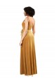 Or Colonne Col V Velours Stretch Longue Formelles Robes demoiselle d'honneur / Robes de soirée / Robes de bal Pas Chère