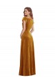 Or Fourreau Col V Velours Stretch Longue Formelles Robes demoiselle d'honneur / Robes de soirée / Robes de bal Pas Chère