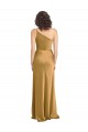 Or Trapèze Satiné Stretch Longue Formelles Robes demoiselle d'honneur / Robes de soirée / Robes de bal Pas Chère