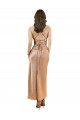 Or rose Fourreau midi Satiné Soyeux Courte Robes demoiselle d'honneur / Robes de soirée / Robes de cocktail Pas Chère