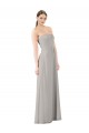 Oyster Argent Trapèze Sans bretelle Mousseline Longue Robes demoiselle d'honneur Pas Chère