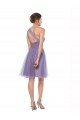 Pastèque Trapèze Tulle Longue Robes demoiselle d'honneur Pas Chère