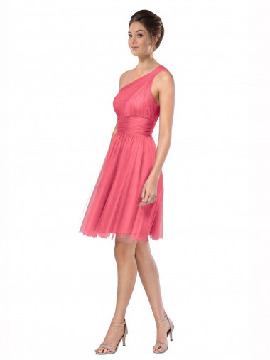 Pastèque Trapèze Tulle Longue Robes demoiselle d'honneur Pas Chre