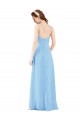 Periwinkle Fourreau Col V Mousseline Longue Robes demoiselle d'honneur Pas Chère