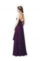 Pourpre Fourreau Mousseline Longue Robes demoiselle d'honneur Pas Chère