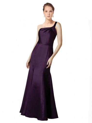 Pourpre Sirène Satiné Longue Robes demoiselle d'honneur / Robes de bal Pas Chre