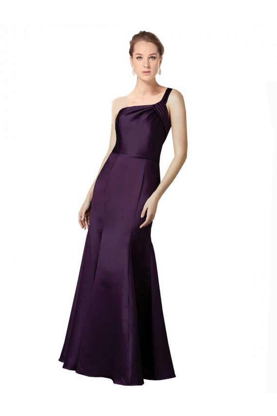 Pourpre Sirène Satiné Longue Robes demoiselle d'honneur / Robes de bal Pas Chère