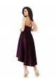 Pourpre Trapèze Scoop Neck Satiné Courte Asymétrique Robes demoiselle d'honneur / Robes de bal Pas Chère