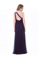 Prune Trapèze Tulle Longue Robes demoiselle d'honneur Pas Chère