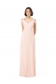 Rose 42 Trapèze Épaule Dénudée Mousseline Longue Robes demoiselle d'honneur Pas Chère
