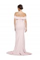 Rose Fourreau Col Carré Balayage train Crêpe Stretch Longue Formelles Robes demoiselle d'honneur / Robes de soirée / Robes de bal Pas Chère