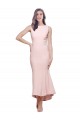 Rose Fourreau Col Haut midi Crêpe Stretch Courte Asymétrique Robes demoiselle d'honneur / Robes de soirée / Robes de cocktail Pas Chère