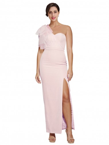 Rose Fourreau Crêpe Stretch Longue Formelles Robes demoiselle d'honneur / Robes de soirée / Robes de bal Pas Chre