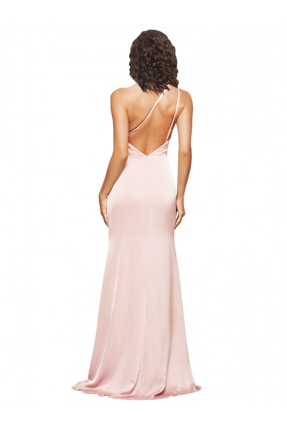 Rose Fourreau Satiné Soyeux Longue Formelles Robes demoiselle d'honneur / Robes de soirée / Robes de bal Pas Chère