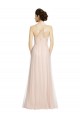 Rose Trapèze Bretelles spaghetti Tulle Longue Robes demoiselle d'honneur Pas Chère