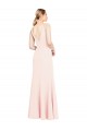 Rose Trapèze Col V Crêpe Stretch Longue Formelles Robes demoiselle d'honneur / Robes de soirée / Robes de bal Pas Chère