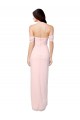 Rose Trapèze Épaule Dénudée Sans bretelle Mousseline Longue Asymétrique Robes demoiselle d'honneur Pas Chère