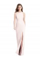 Rose Trompette Bateau Crêpe Stretch Longue Robes demoiselle d'honneur / Robes de bal Pas Chère