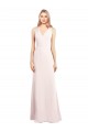 Rose Trompette Col V Crêpe Stretch Longue Robes demoiselle d'honneur / Robes de bal Pas Chère