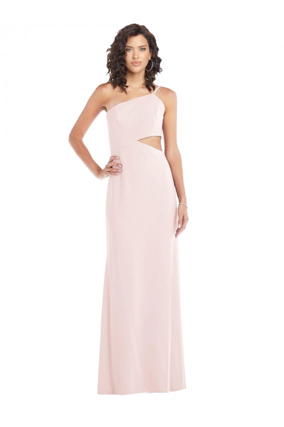 Rose Trompette Crêpe Stretch Longue Formelles Robes demoiselle d'honneur / Robes de soirée / Robes de bal Pas Chère