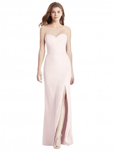 Rose Trompette Sans bretelle Crêpe Stretch Longue Robes demoiselle d'honneur / Robes de bal Pas Chre