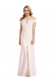 Rose Trompette Épaule Dénudée Col V Crêpe Stretch Longue Formelles Robes demoiselle d'honneur / Robes de soirée / Robes de bal Pas Chère