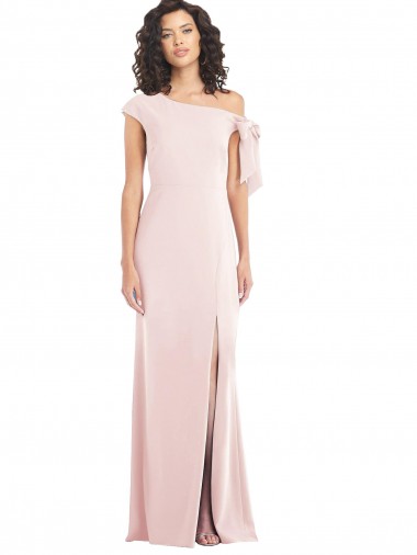Rose Trompette Épaule Dénudée Crêpe Stretch Longue Formelles Robes demoiselle d'honneur / Robes de soirée / Robes de bal Pas Chre