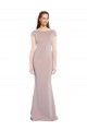 Rose poussiéreux Sirène Col Bateau Crêpe Stretch Longue Formelles Robes demoiselle d'honneur / Robes de soirée / Robes de bal Pas Chère
