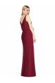 Rose poussiéreux Sirène Col V Mousseline Longue Robes demoiselle d'honneur Pas Chère