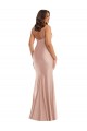 Rose poussiéreux Sirène Col V Satiné Soyeux Longue Formelles Robes demoiselle d'honneur / Robes de soirée / Robes de bal Pas Chère