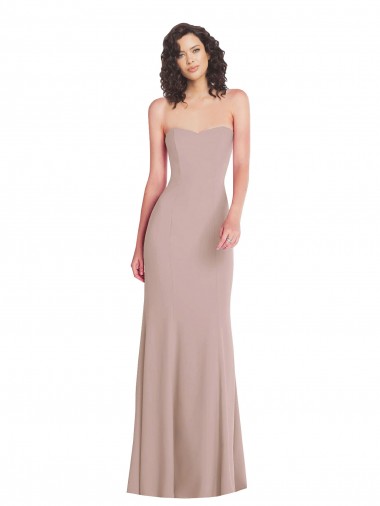 Rose poussiéreux Sirène Sans bretelle Crêpe Stretch Longue Formelles Robes demoiselle d'honneur / Robes de soirée / Robes de bal Pas Chre