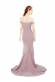 Rose poussiéreux Sirène Épaule Dénudée Balayage train Crêpe Stretch Longue Formelles Robes demoiselle d'honneur / Robes de soirée / Robes de bal Pas Chère