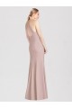 Rose poussiéreux Trompette Licou Crêpe Stretch Longue Robes demoiselle d'honneur Pas Chère