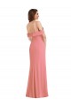 Rose vif Trompette Crêpe Stretch Longue Robes demoiselle d'honneur / Robes de bal Pas Chère