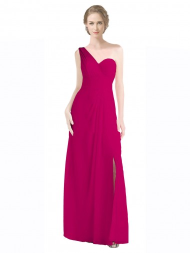 Rouge 16 Trapèze Mousseline Longue Robes demoiselle d'honneur Pas Chre