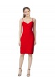Rouge Fourreau Crêpe Stretch Courte Robes demoiselle d'honneur / Robes de soirée / Robes de cocktail Pas Chère