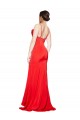 Rouge Fourreau Sans bretelle Satiné Stretch Longue Formelles Robes demoiselle d'honneur / Robes de soirée / Robes de bal Pas Chère