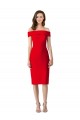 Rouge Fourreau Épaule Dénudée Crêpe Stretch Courte Robes demoiselle d'honneur / Robes de soirée / Robes de cocktail Pas Chère