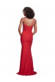 Rouge Sirène Bretelles spaghetti Crêpe Stretch Longue Formelles Robes demoiselle d'honneur / Robes de soirée / Robes de bal Pas Chère