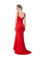 Rouge Sirène Col Haut Crêpe Stretch Longue Formelles Robes demoiselle d'honneur / Robes de soirée / Robes de bal Pas Chère