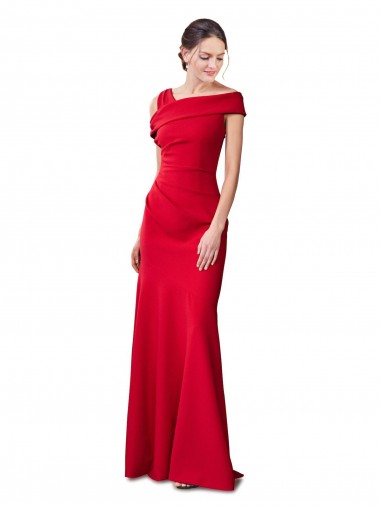 Rouge Sirène Crêpe Stretch Longue Formelles Robes demoiselle d'honneur / Robes de soirée / Robes de bal Pas Chre