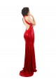 Rouge Sirène Licou Col Haut Paillette Longue Formelles Robes demoiselle d'honneur / Robes de soirée / Robes de bal Pas Chère