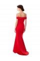 Rouge Sirène Épaule Dénudée Crêpe Stretch Longue Formelles Robes demoiselle d'honneur / Robes de soirée / Robes de bal Pas Chère