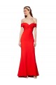 Rouge Sirène Épaule Dénudée Crêpe Stretch Longue Formelles Robes demoiselle d'honneur / Robes de soirée / Robes de bal Pas Chère
