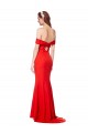 Rouge Sirène Épaule Dénudée Crêpe Stretch Longue Formelles Robes demoiselle d'honneur / Robes de soirée / Robes de bal Pas Chère