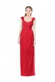Rouge Trapèze Mousseline Longue Robes demoiselle d'honneur Pas Chère