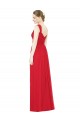Rouge Trapèze Mousseline Longue Robes demoiselle d'honneur Pas Chère